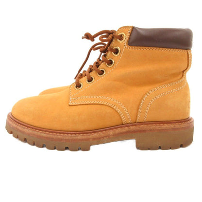 Celine Lace Up Boots Shoes Suede Leather 38 Yellow Brown — view 3