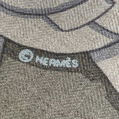 Hermes Shawl Carre 100 Gray Beige Dark Multi Horse Reality Cashmere Silk Scarf — view 2