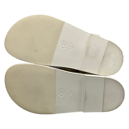 Chanel Sandals 34 C White Black CC Logo Velcro Leather — view 9