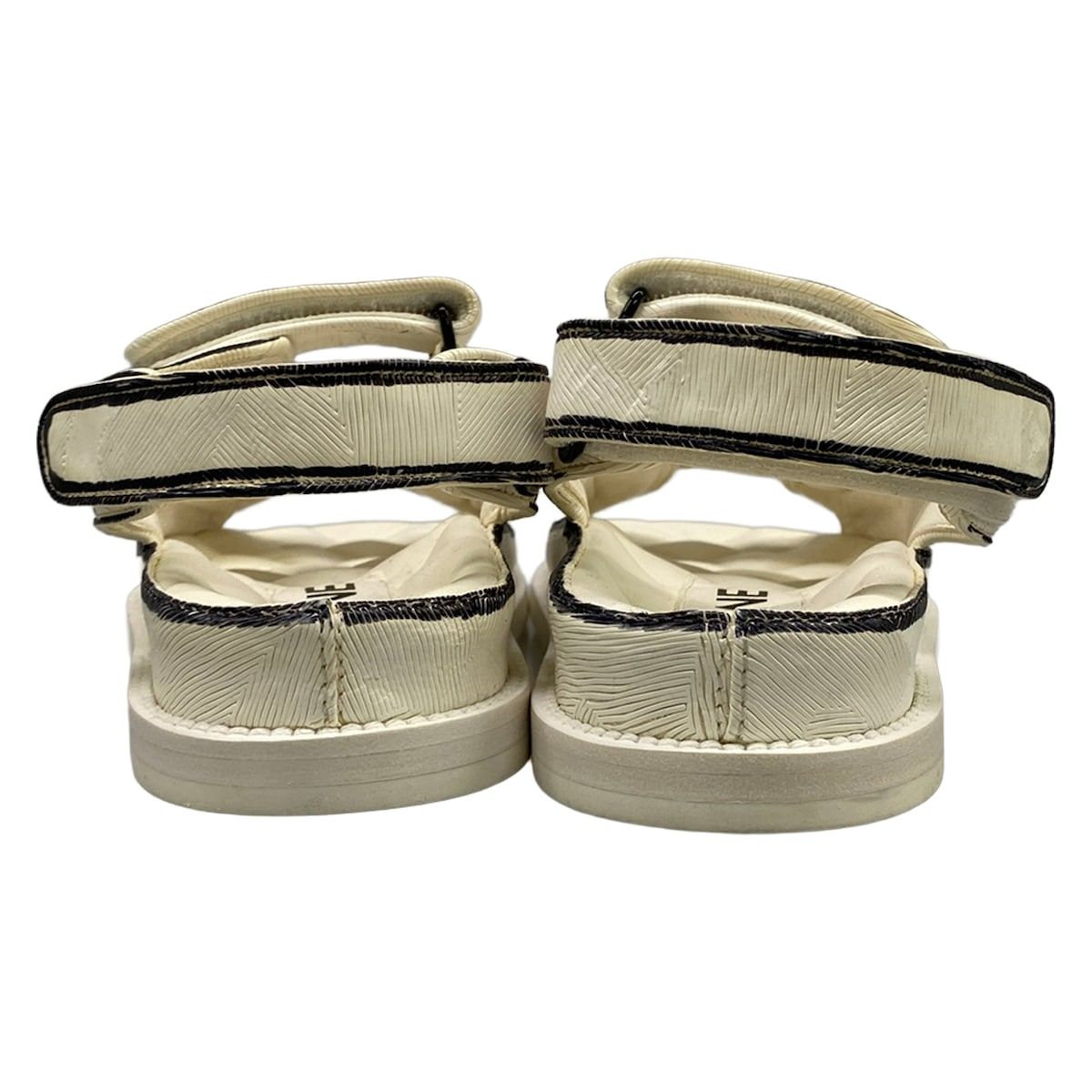 Chanel Sandals 34 C White Black CC Logo Velcro Leather — view 6
