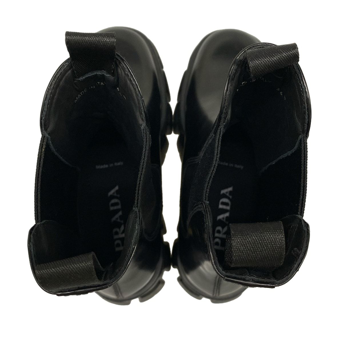 Prada Short Boots 36.5 Black Side Gore Leather — view 7