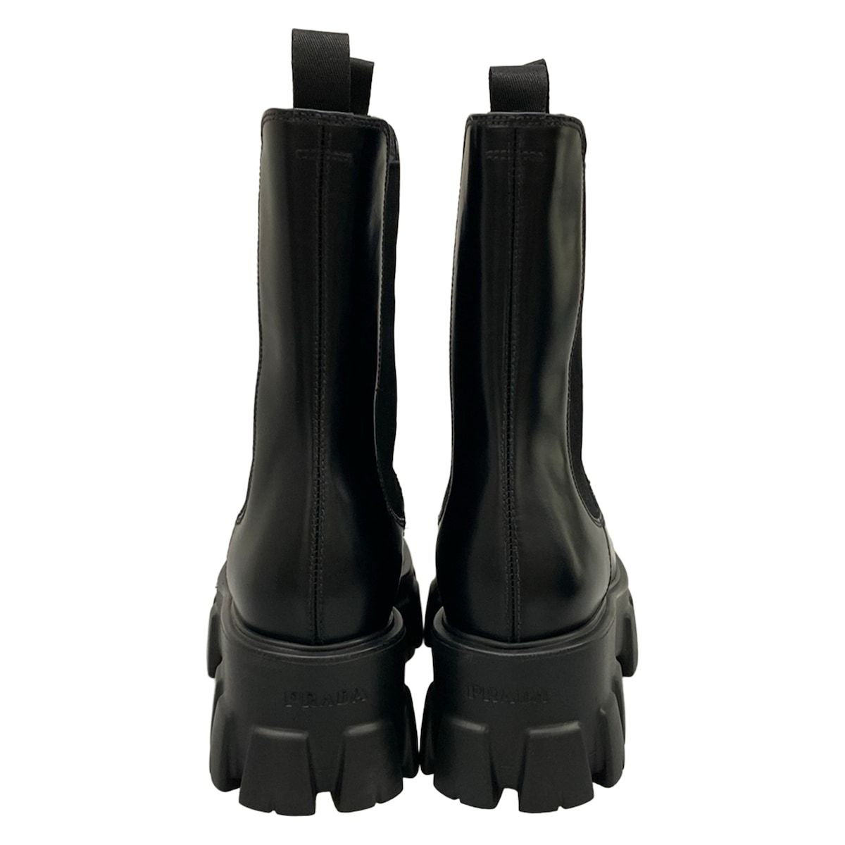Prada Short Boots 36.5 Black Side Gore Leather — view 6