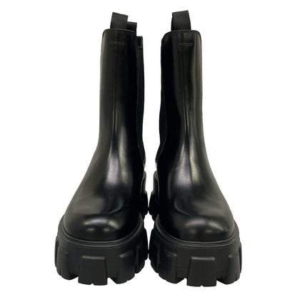 Prada Short Boots 36.5 Black Side Gore Leather — view 5