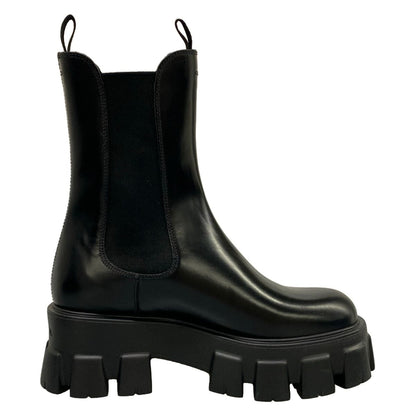 Prada Short Boots 36.5 Black Side Gore Leather — view 2