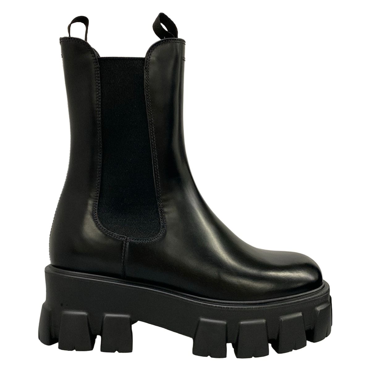 Prada Short Boots 36.5 Black Side Gore Leather — view 4