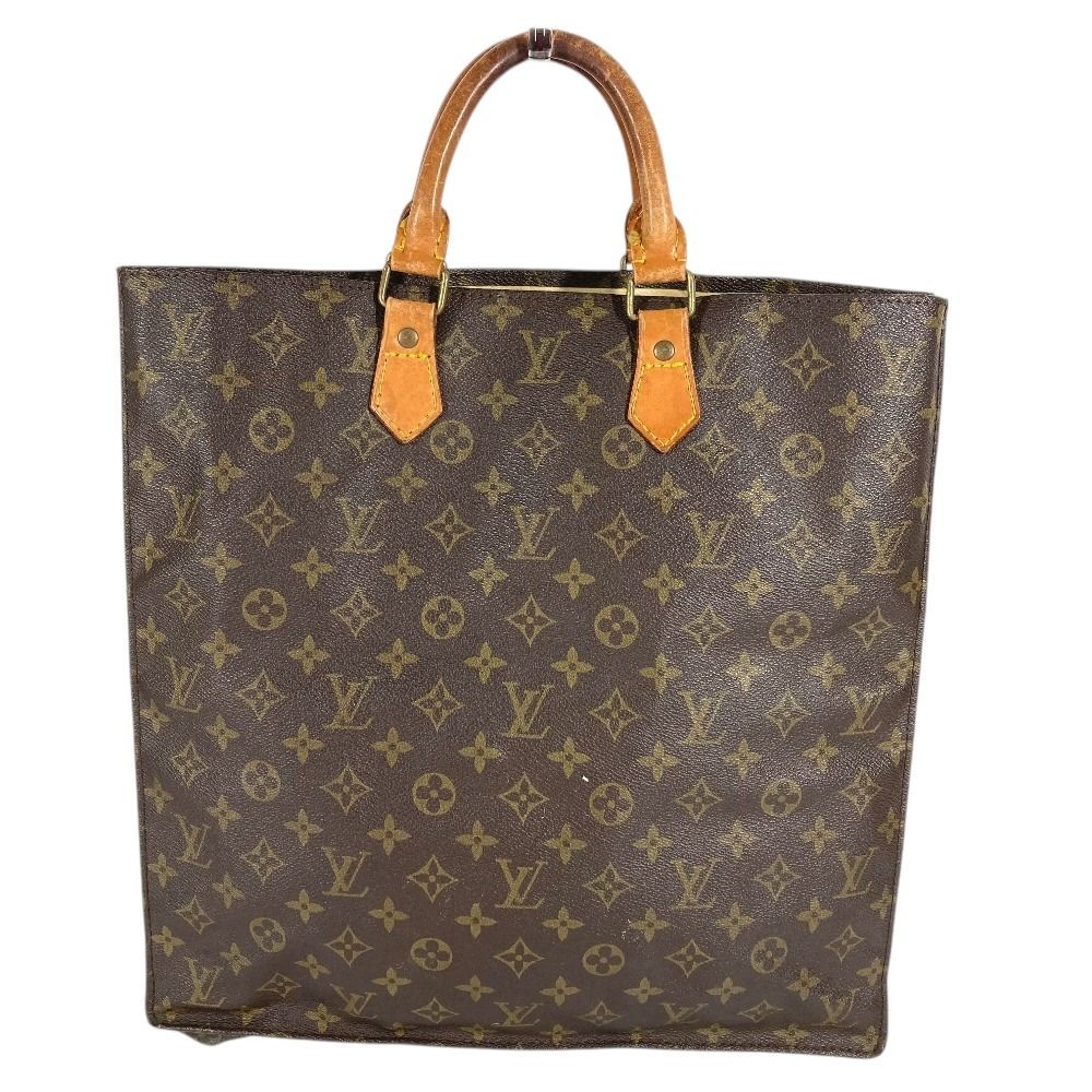 Louis Vuitton Handbag Sac Plat Monogram Canvas Brown