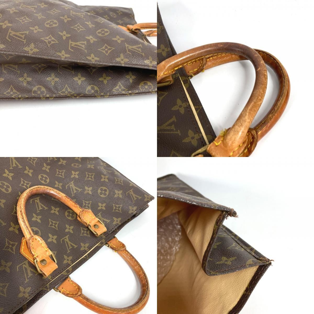 Louis Vuitton Handbag Sac Plat Monogram Canvas Brown — view 8