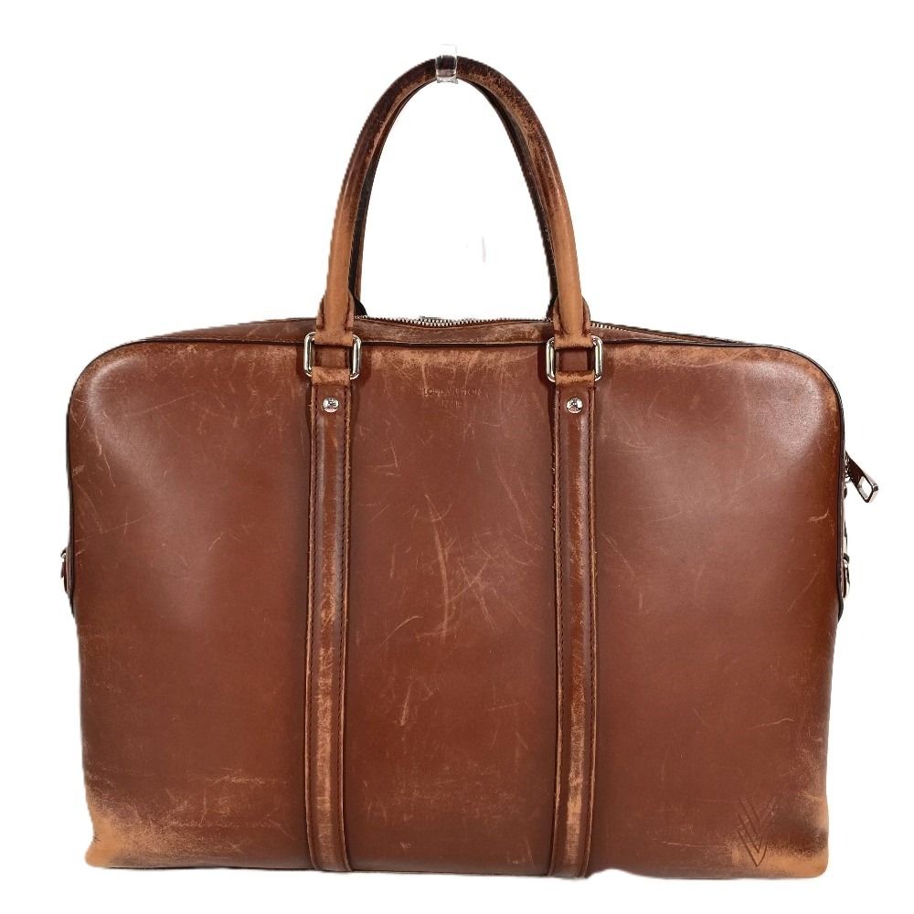 Louis Vuitton Tote Porte Documents Voyage Pdv Leather Brown — view 2