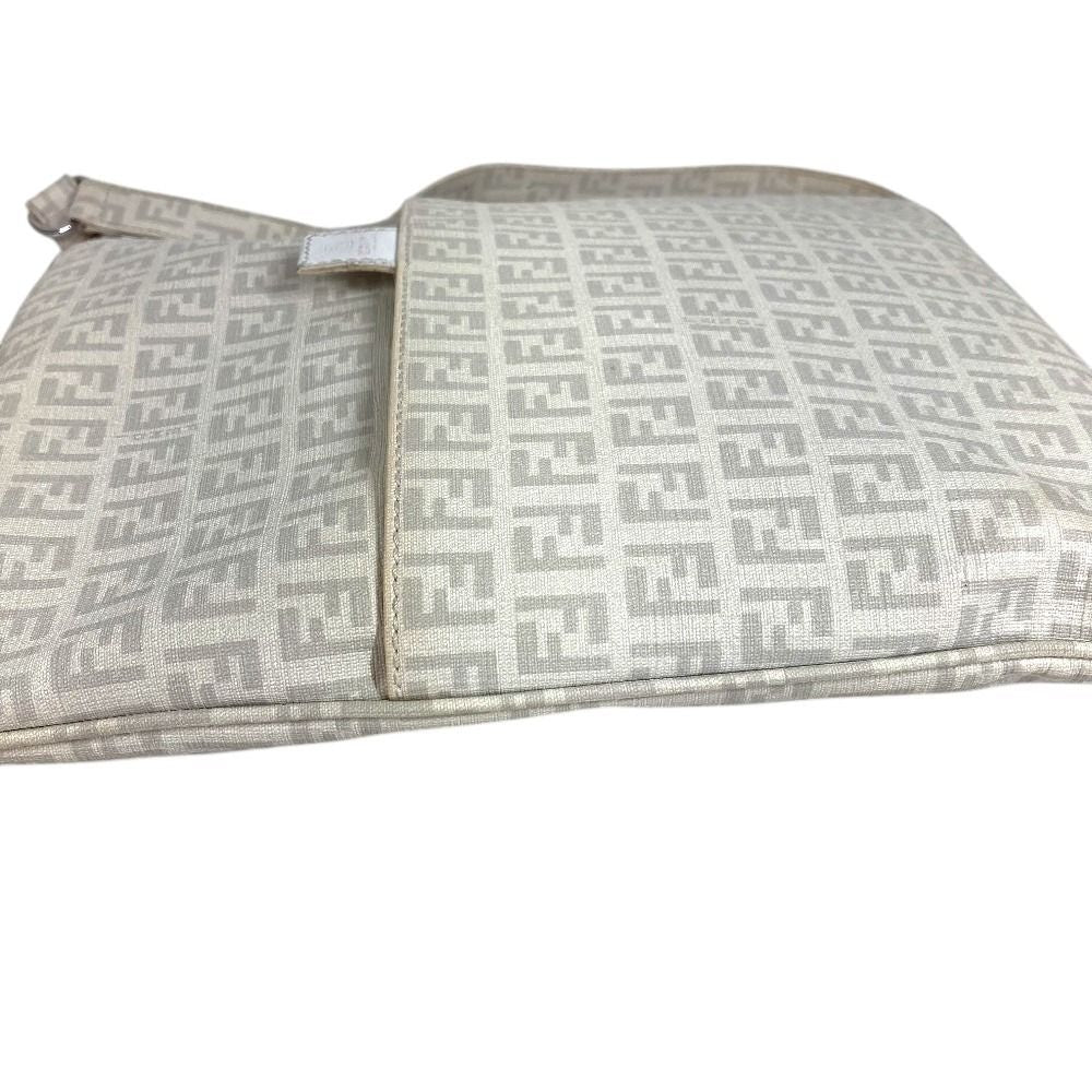 Fendi Shoulder Bag Zucchino Logo Leather White — view 6