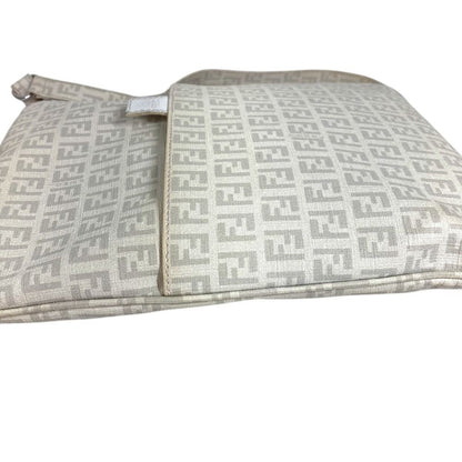 Fendi Shoulder Bag Zucchino Logo Leather White — view 6