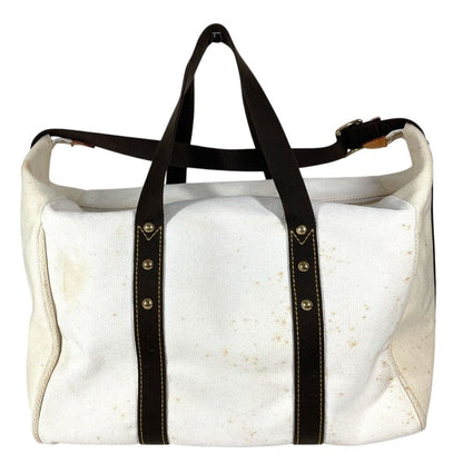 Louis Vuitton Boston Bag Sac Weekend Canvas Ecru White — view 2