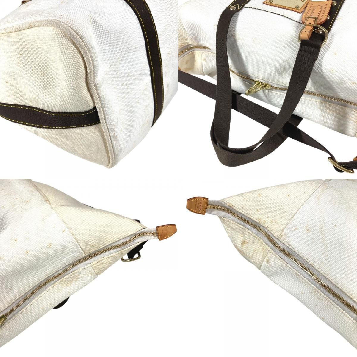 Louis Vuitton Boston Bag Sac Weekend Canvas Ecru White — view 7