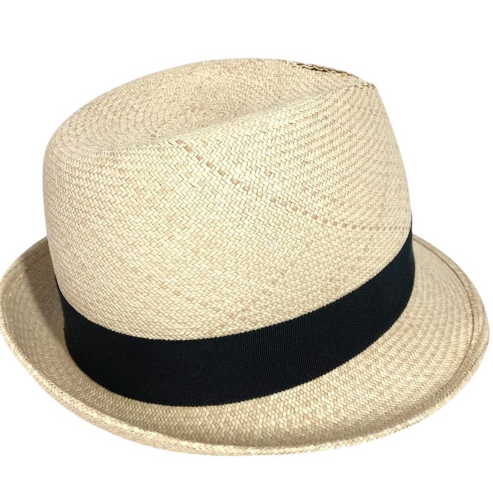 Chanel Hat CC Logo Straw Hat Ribbon Raffia Beige — view 4