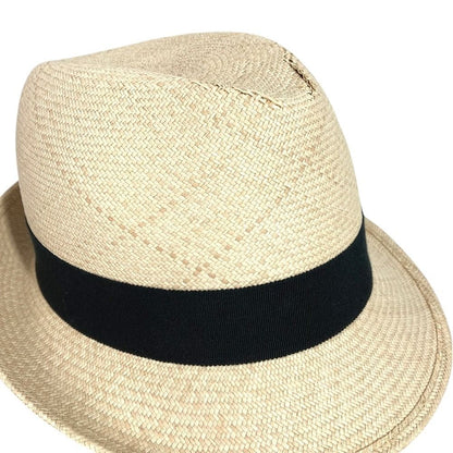 Chanel Hat CC Logo Straw Hat Ribbon Raffia Beige — view 5