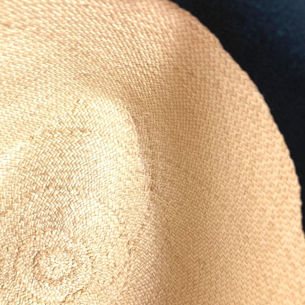 Chanel Hat CC Logo Straw Hat Ribbon Raffia Beige — view 7