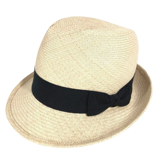 Chanel Hat CC Logo Straw Hat Ribbon Raffia Beige
