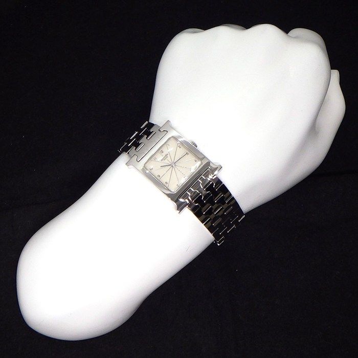 Hermes Watch Square Ivory Gyo dial SS — view 8