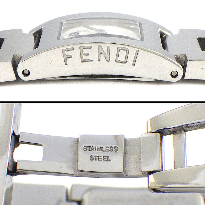 Fendi Watch Stella Rectangular White Dial Logo Bracelet SS — view 5