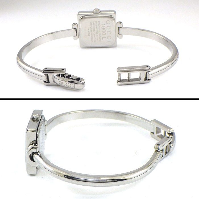 Gucci Watch Bangle Square Sunray Iceblue Dial SS — view 3