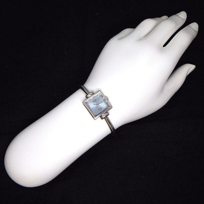 Gucci Watch Bangle Square Sunray Iceblue Dial SS — view 8