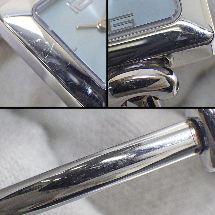 Gucci Watch Bangle Square Sunray Iceblue Dial SS — view 6