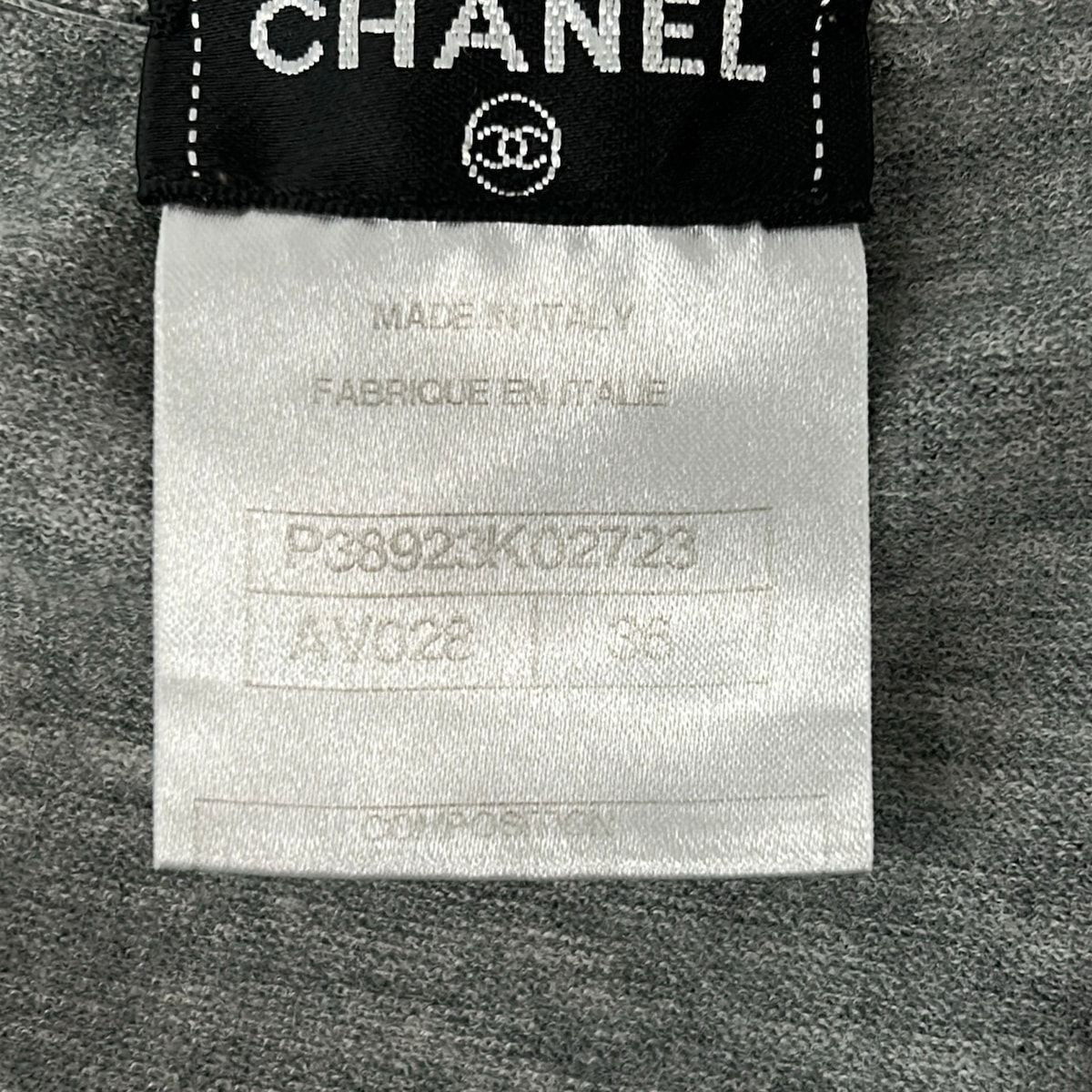 Chanel Long Sleeve Sweater 36 S Light Gray Wool Camellia Cashmere — view 5