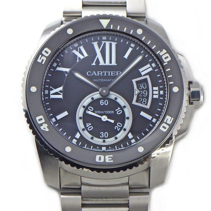Cartier Watch Caliber Date Luminous Index Small Second Hand Rotating Bezel