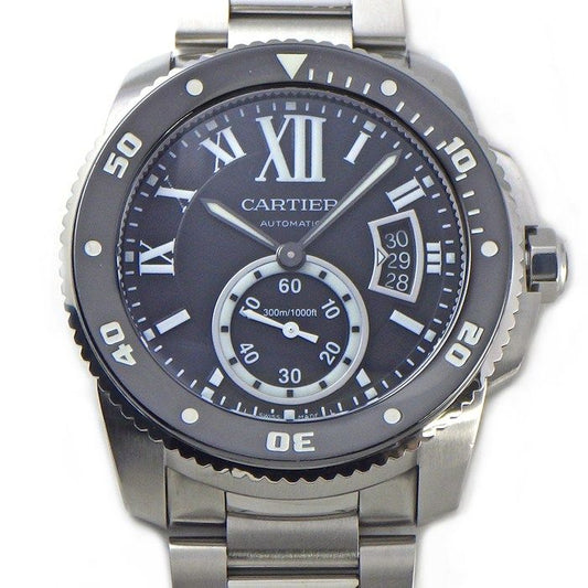Cartier Watch Caliber Date Luminous Index Small Second Hand Rotating Bezel