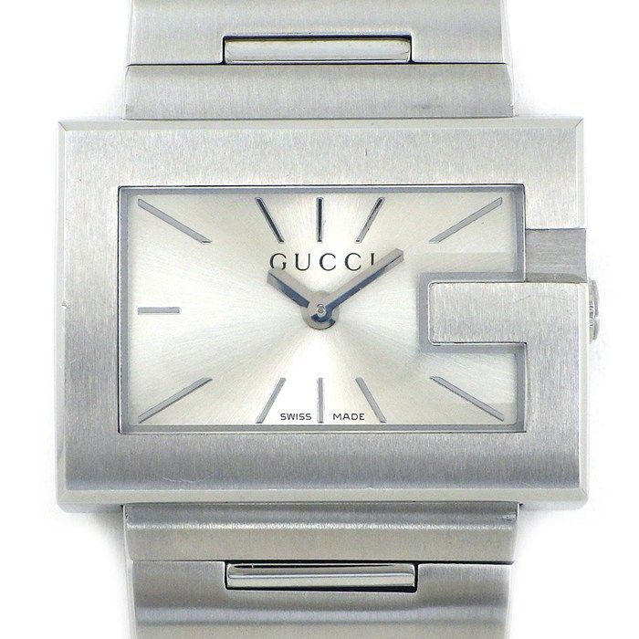 Gucci Watch Rectangle Sunray Silver Dial SS