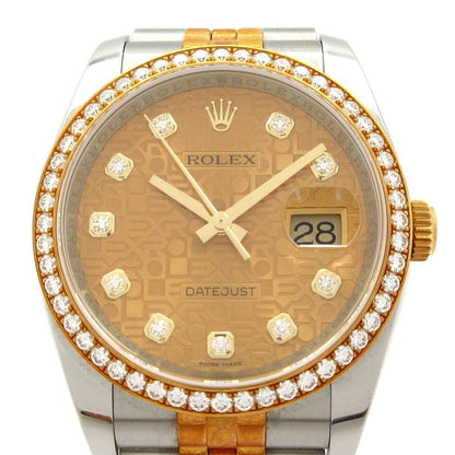Rolex Watch Datejust SS 18k Yellow Gold Random Roulette 24 Frames Champagne