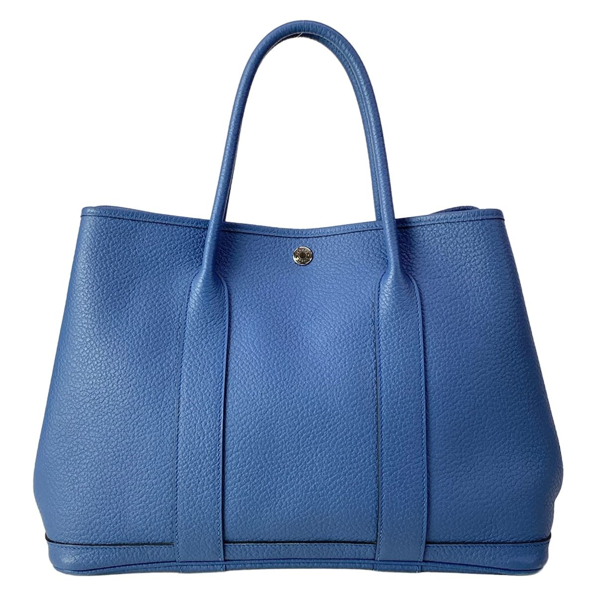 Hermes Tote Garden Party PM Blue Tonpet Silver