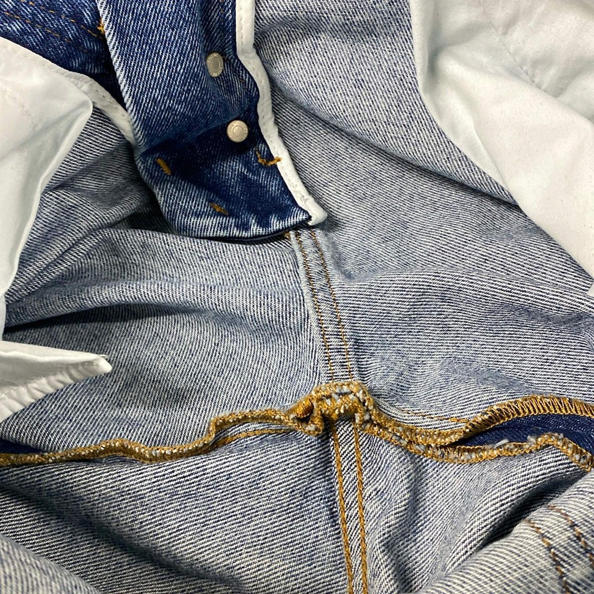 Loewe Jeans 42 L Anagram Baggy Blue White Full Length Button Fly Cotton — view 8