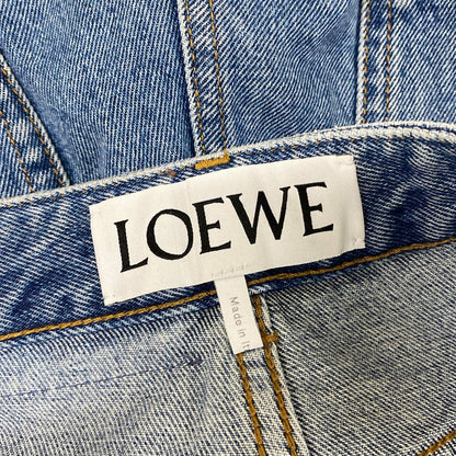 Loewe Jeans 42 L Anagram Baggy Blue White Full Length Button Fly Cotton — view 3