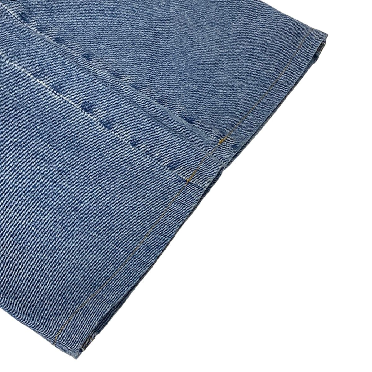 Loewe Jeans 42 L Anagram Baggy Blue White Full Length Button Fly Cotton — view 6
