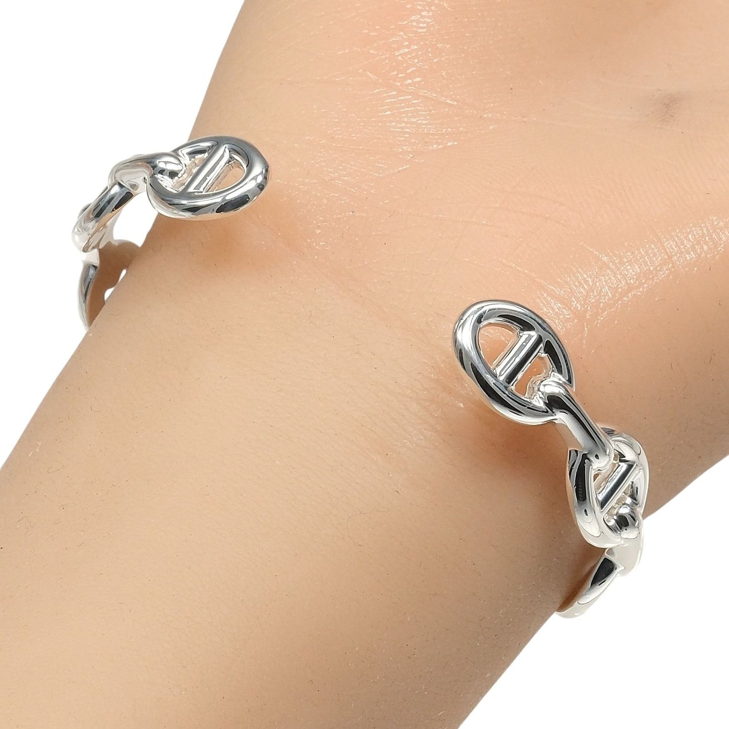 Hermes Chaine D'ancre ST 925 Sterling Silver Bracelet — view 3