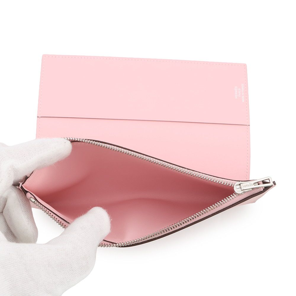 Hermes Note Cover EA Zip Rose Sakura Silver Swift Eazip Shoulder — view 5