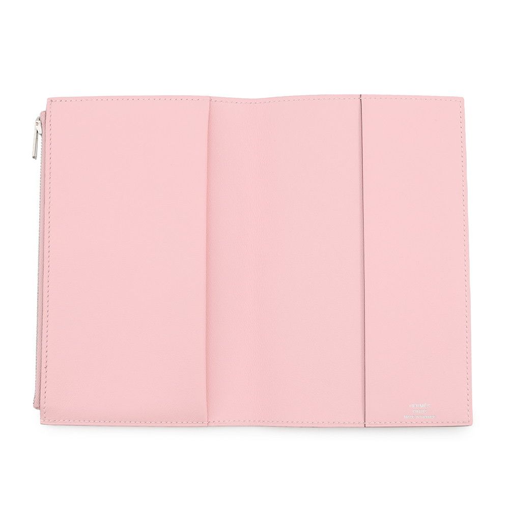 Hermes Note Cover EA Zip Rose Sakura Silver Swift Eazip Shoulder — view 4