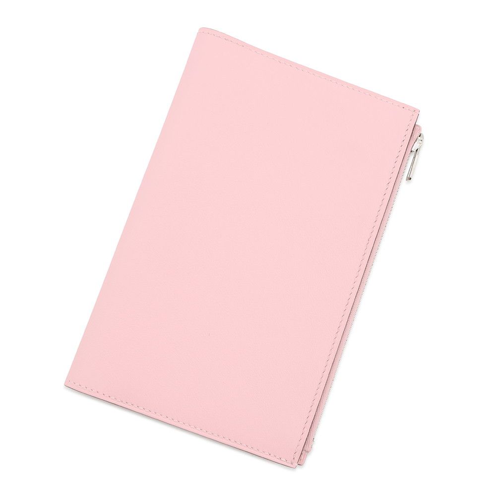 Hermes Note Cover EA Zip Rose Sakura Silver Swift Eazip Shoulder