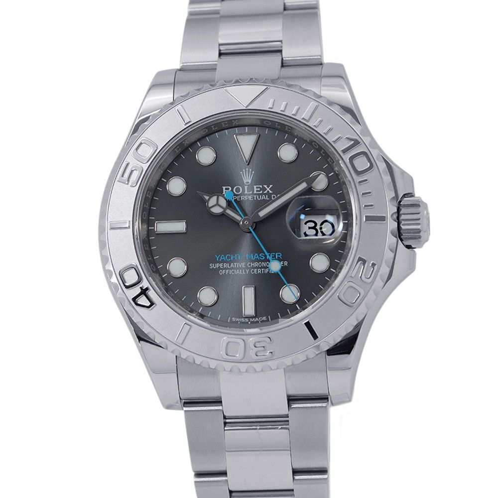 Rolex Yachtmaster Star Rolesium SS Platinum Roulette Watch Dark Dium Dial