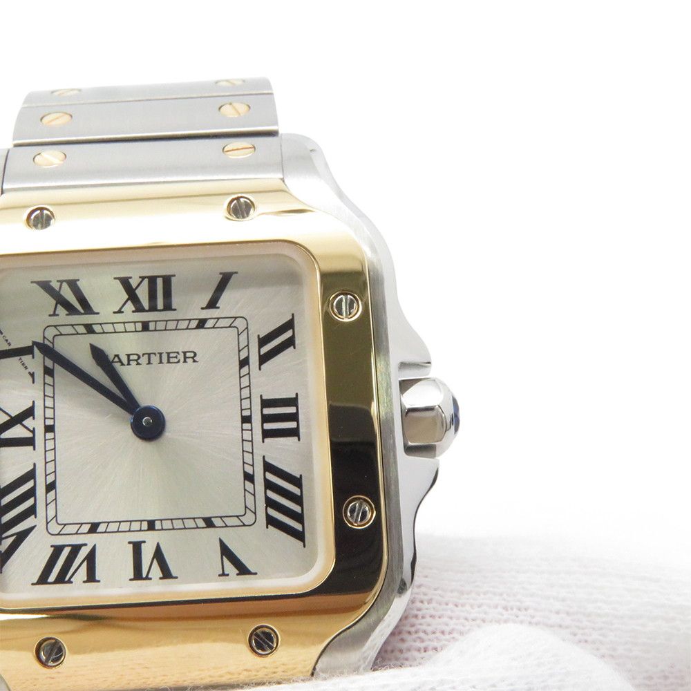 Cartier Santos de Cartier Watch SM SS 18k Yellow Gold Quartz Silver Dial — view 6