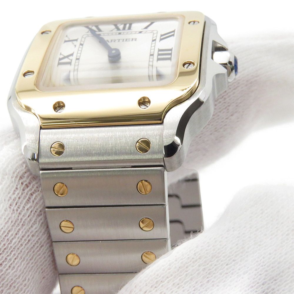 Cartier Santos de Cartier Watch SM SS 18k Yellow Gold Quartz Silver Dial — view 4