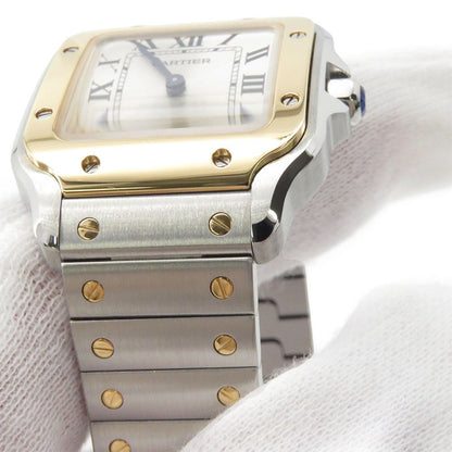 Cartier Santos de Cartier Watch SM SS 18k Yellow Gold Quartz Silver Dial — view 4