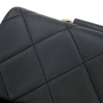 Chanel Chain Shoulder Bag Quilted CC Logo Top Handle Mini Flap Black — view 7