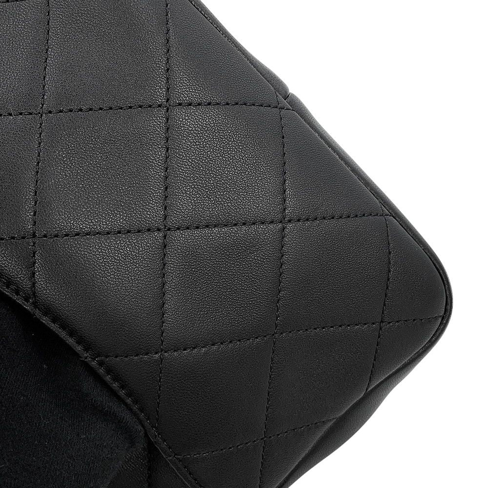 Chanel Chain Shoulder Bag Quilted CC Logo Top Handle Mini Flap Black — view 9