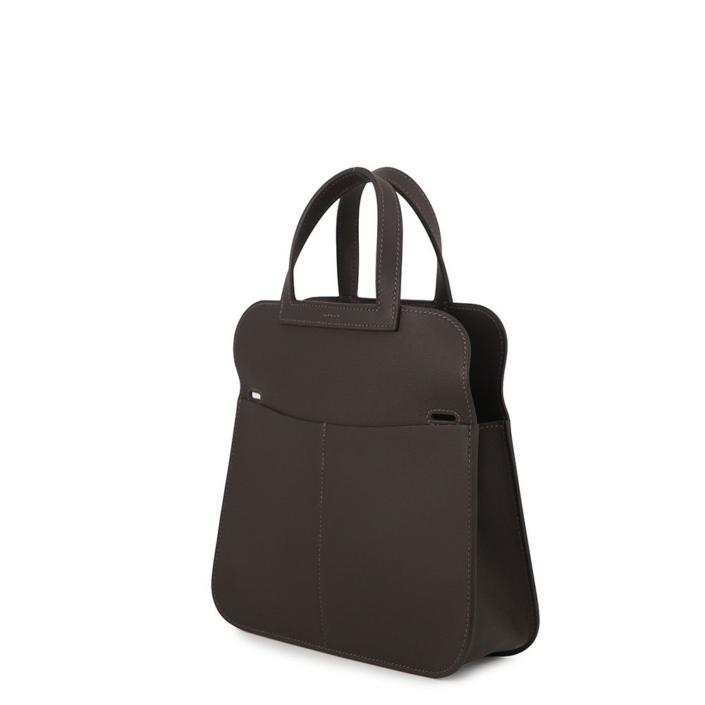Hermes Handbag Halzan Mini Ebene Silver Swift 2-Way — view 2