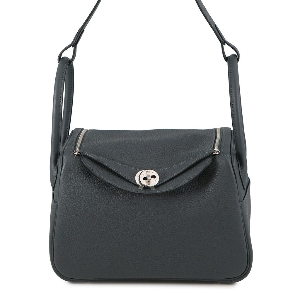 Hermes Handbag Lindy 26 Grimisty Silver Taurillon Clemence 2-Way