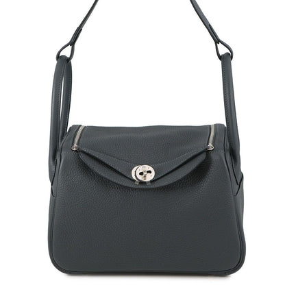 Hermes Handbag Lindy 26 Grimisty Silver Taurillon Clemence 2-Way