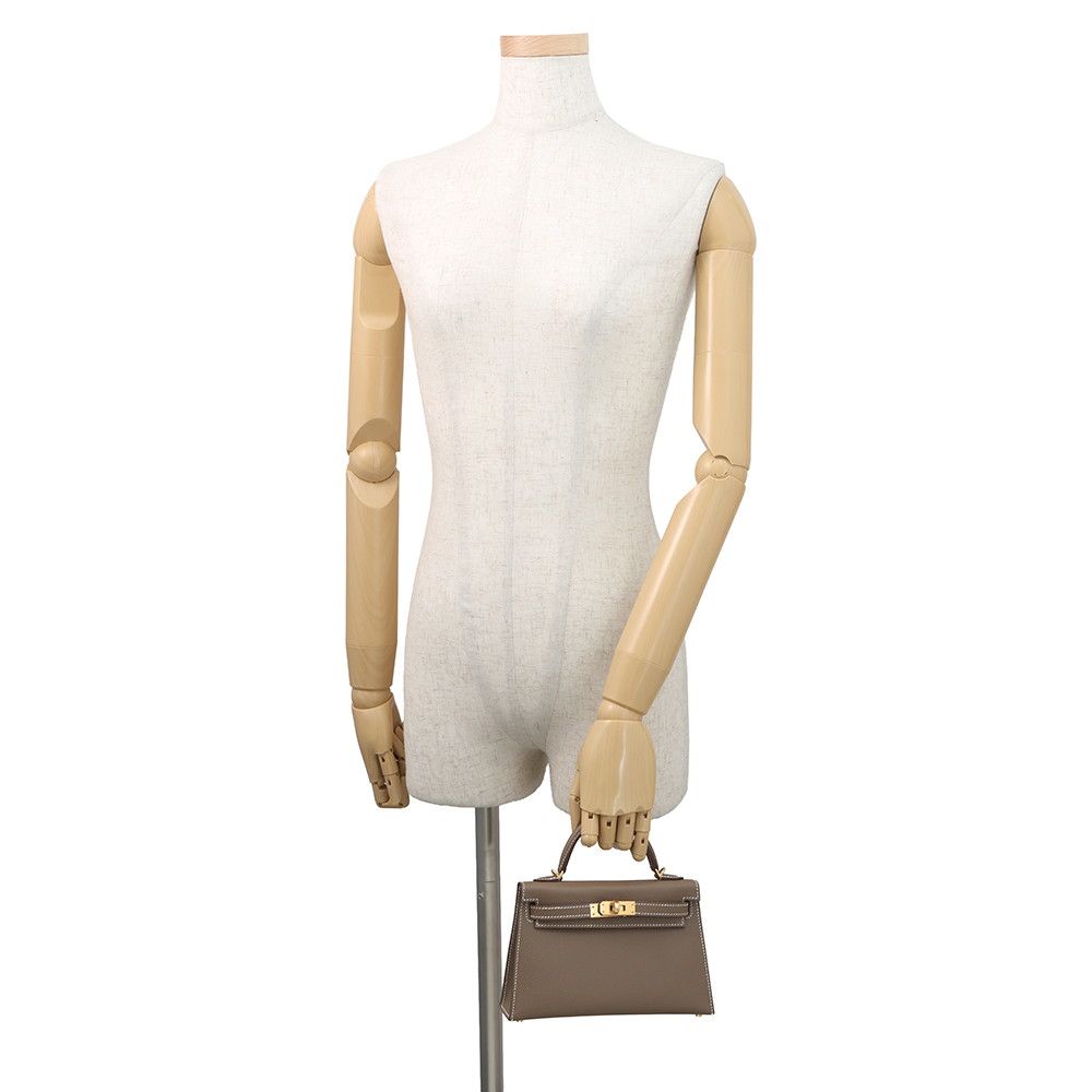 Hermes Mini Kelly 2 Sellier Etoupe Gold Epsom 2-Way Handbag — view 4