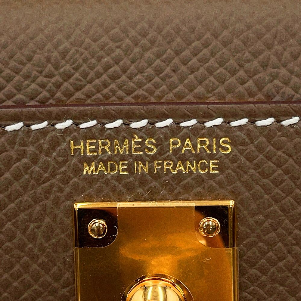 Hermes Mini Kelly 2 Sellier Etoupe Gold Epsom 2-Way Handbag — view 9