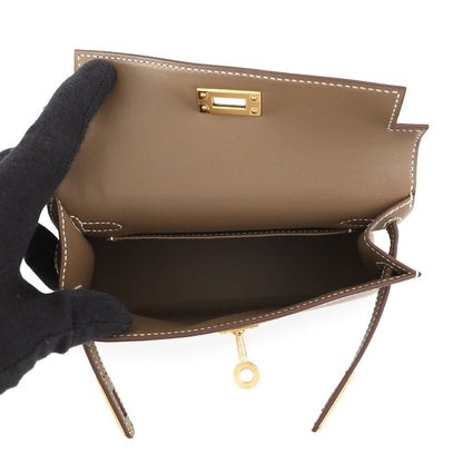 Hermes Mini Kelly 2 Sellier Etoupe Gold Epsom 2-Way Handbag — view 5